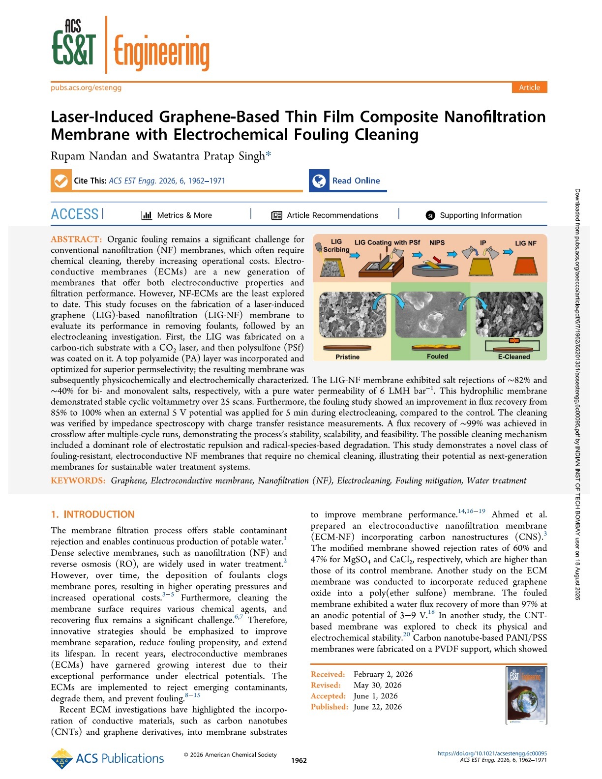 Publication first page · ACS ES&T Engineering